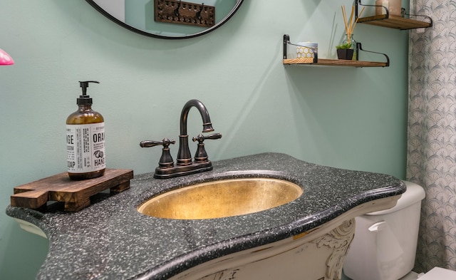 room details featuring sink and toilet