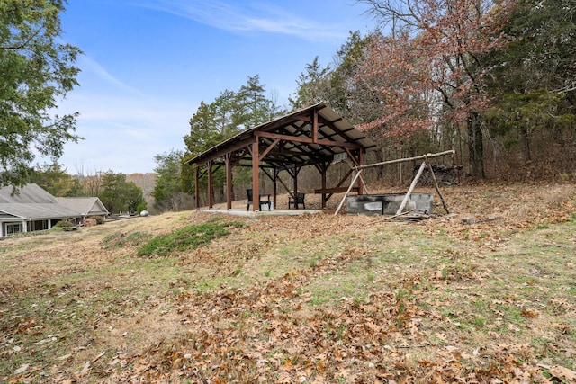 view of yard featuring a gazebo