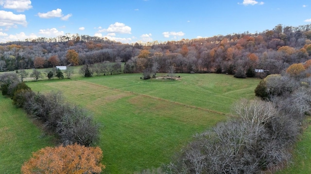 aerial view featuring a rural view