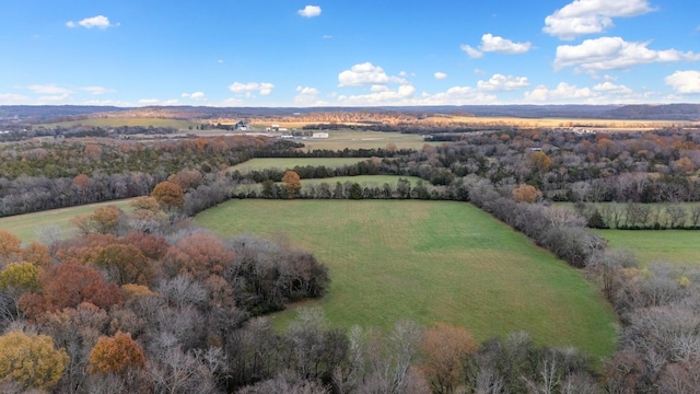 aerial view featuring a rural view