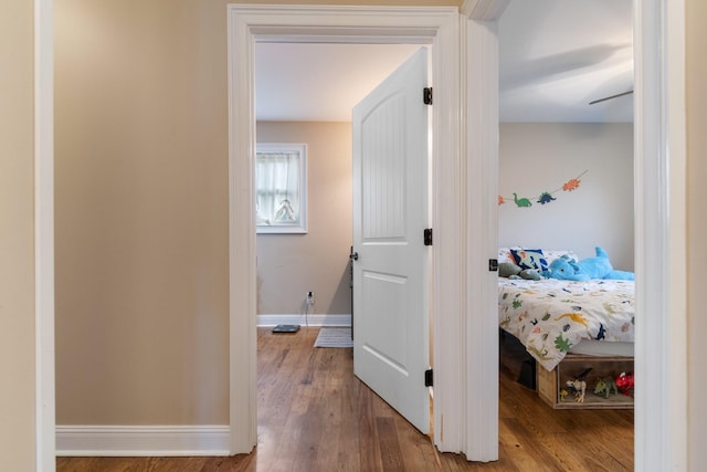 hall featuring hardwood / wood-style flooring