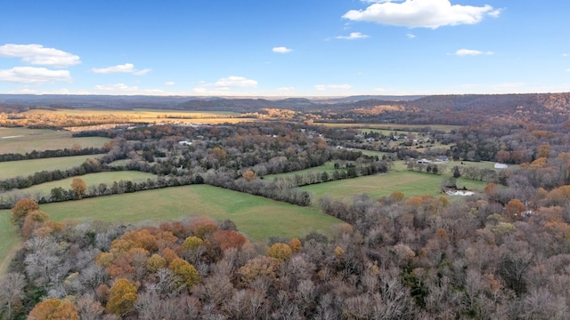 aerial view featuring a rural view