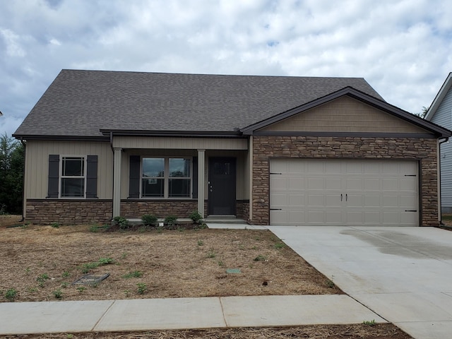 view of front of house with a garage