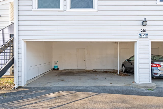 view of garage