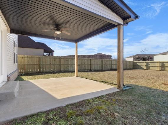 view of patio / terrace with ceiling fan