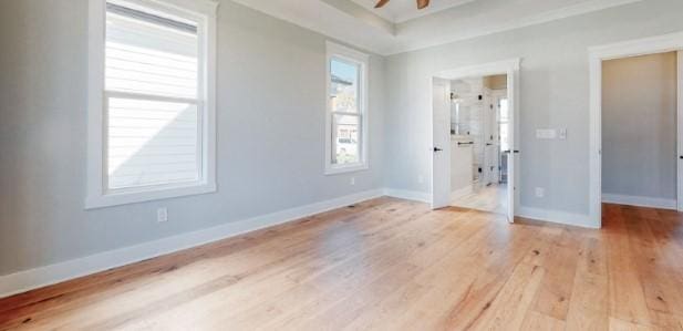 unfurnished bedroom with light hardwood / wood-style flooring