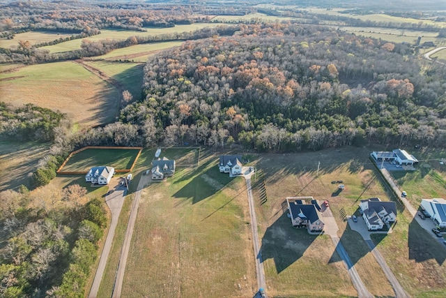 aerial view with a rural view