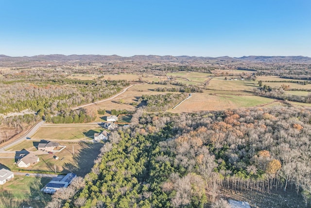 bird's eye view with a mountain view