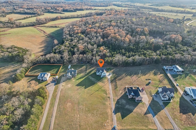 bird's eye view with a rural view