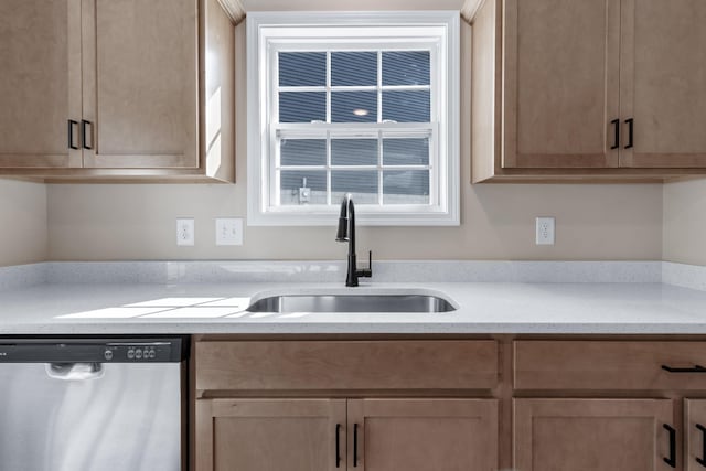 kitchen featuring stainless steel dishwasher and sink