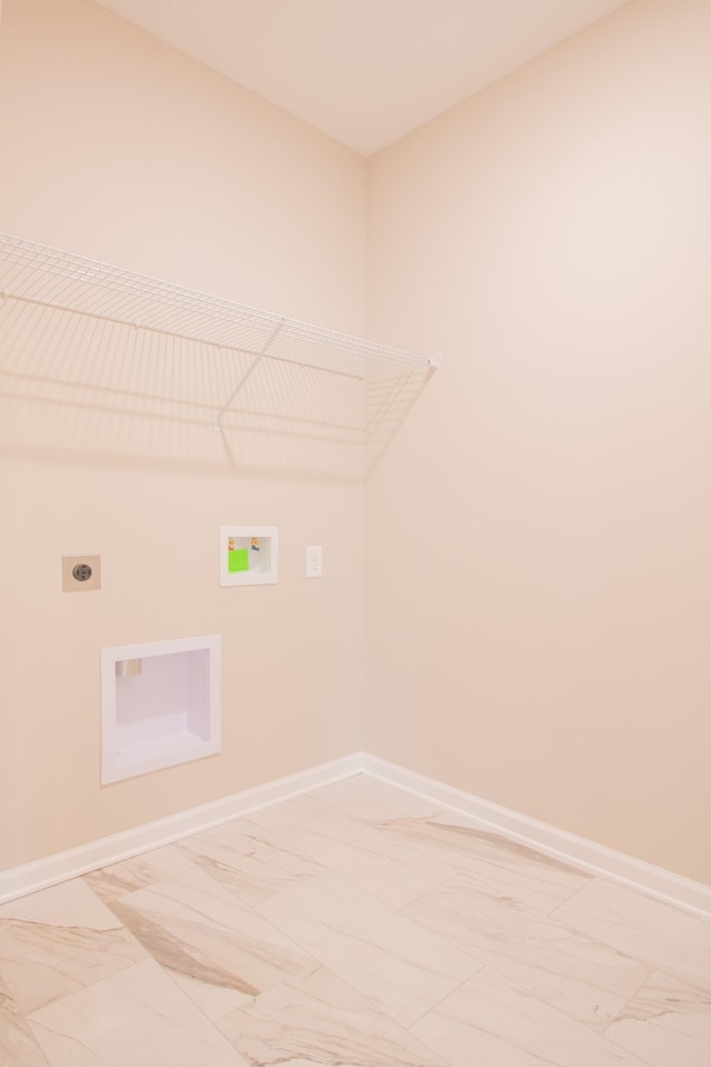 laundry room with hookup for an electric dryer and hookup for a washing machine