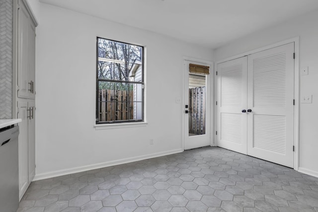 unfurnished bedroom with a closet