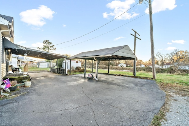 view of patio with a carport