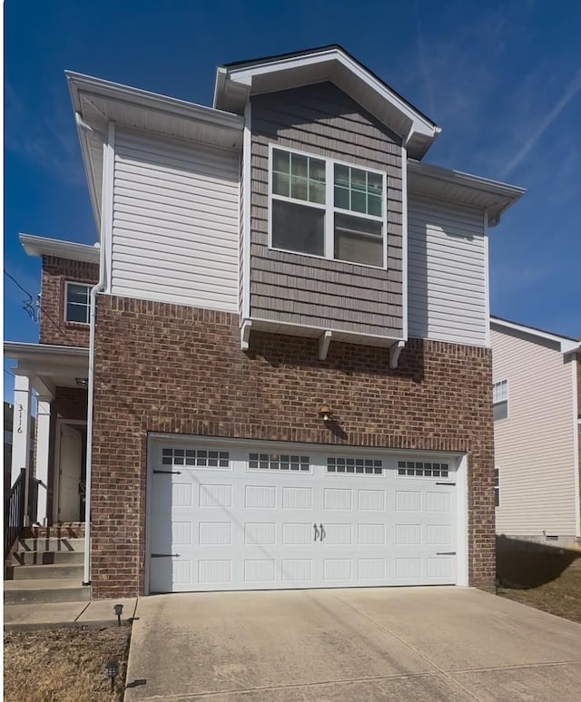 view of front of home featuring a garage