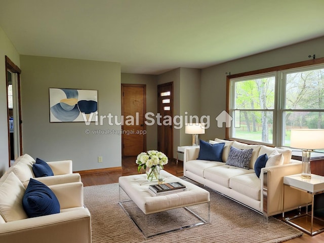 2228 Granny Wright Ln, Hermitage, TN 37076 - living area with wood finished floors and baseboards