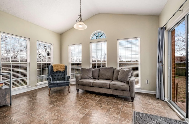 sunroom / solarium with vaulted ceiling and plenty of natural light