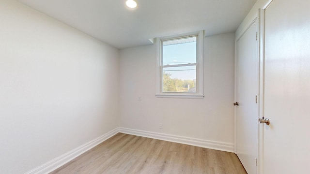 unfurnished bedroom with light hardwood / wood-style flooring