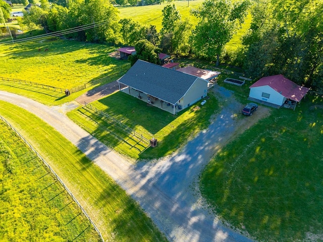 aerial view with a rural view