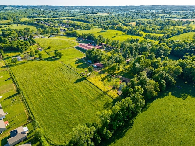 aerial view featuring a rural view