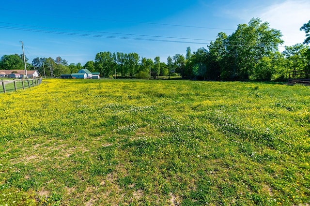 view of yard with a rural view