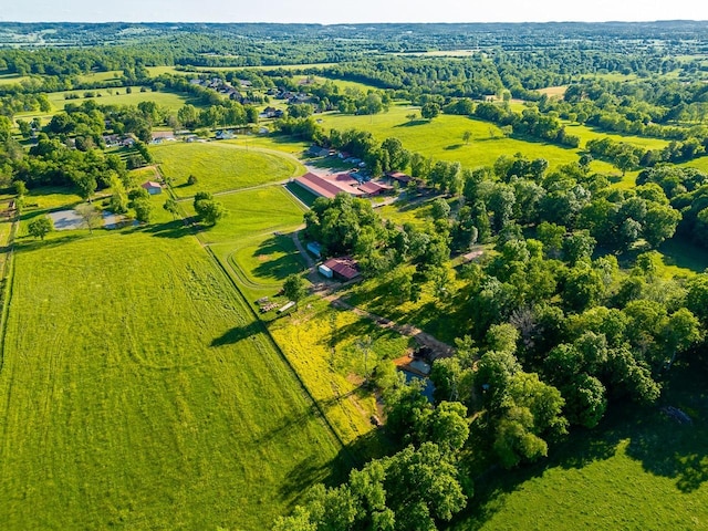 drone / aerial view with a rural view