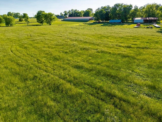 view of yard with a rural view