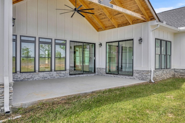 exterior space featuring a yard and a patio