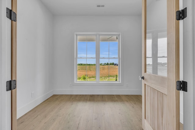 empty room featuring light wood-type flooring