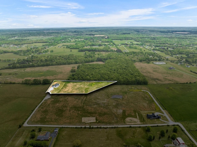 aerial view featuring a rural view