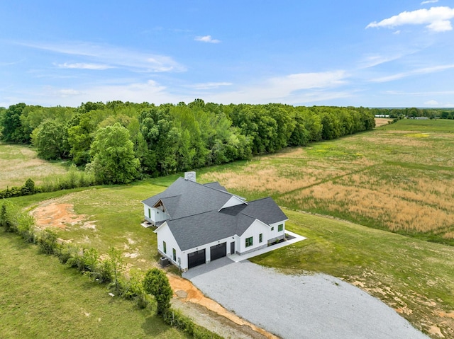 drone / aerial view with a rural view