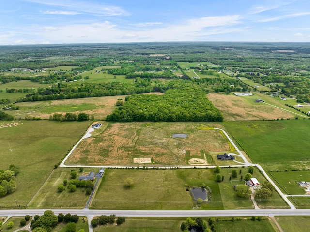 bird's eye view with a rural view