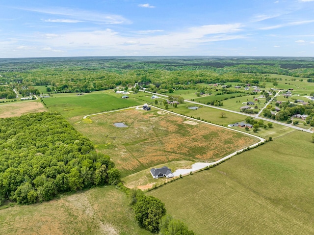 aerial view featuring a rural view