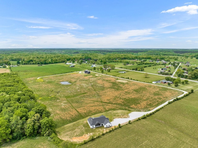 drone / aerial view featuring a rural view