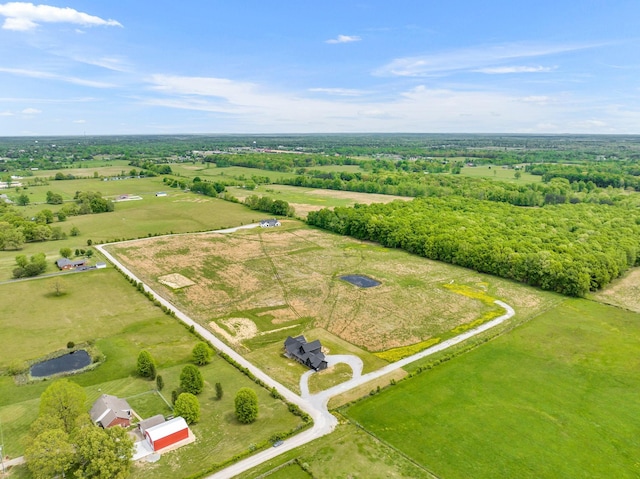 bird's eye view with a rural view