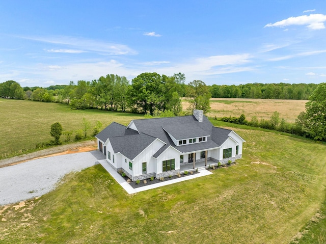 drone / aerial view with a rural view