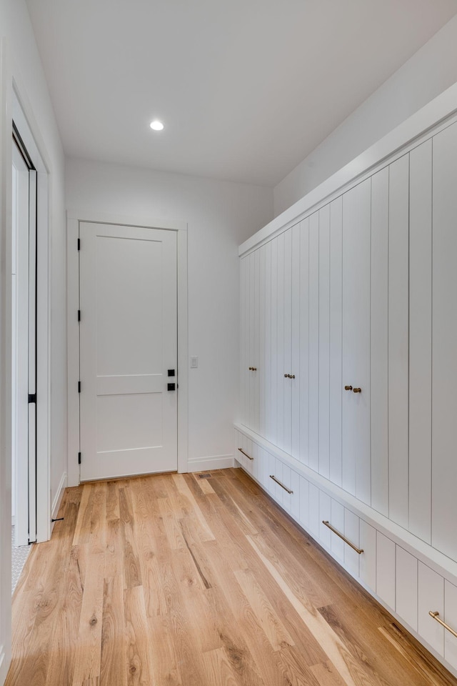 mudroom featuring light hardwood / wood-style flooring