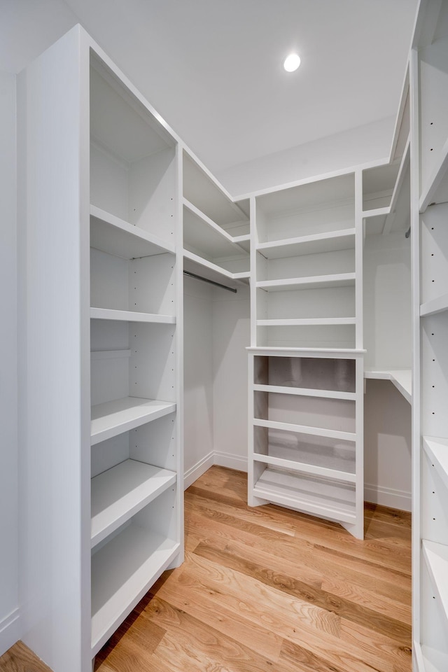 spacious closet with wood-type flooring