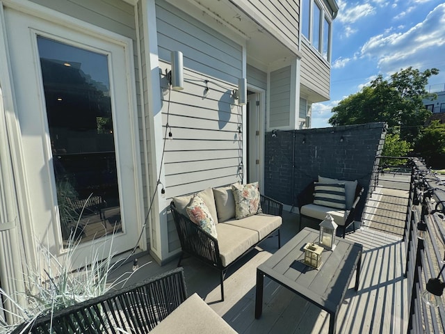 exterior space featuring an outdoor hangout area