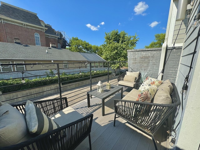 deck with an outdoor living space