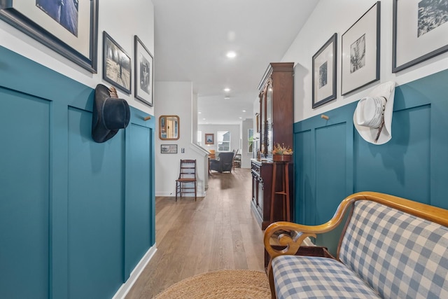 interior space with hardwood / wood-style flooring