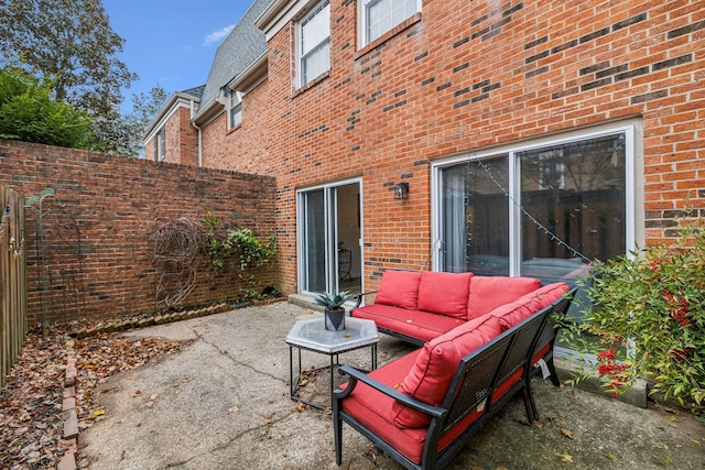 view of patio with an outdoor hangout area