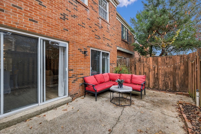 view of patio with outdoor lounge area