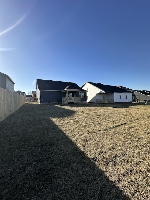 view of yard with fence