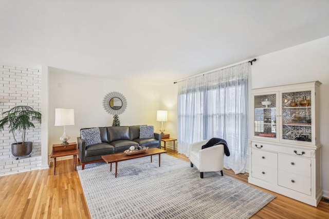 living room featuring light hardwood / wood-style flooring