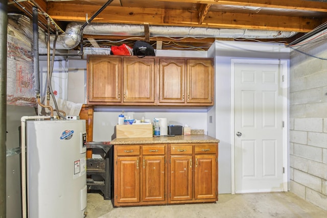 kitchen featuring water heater