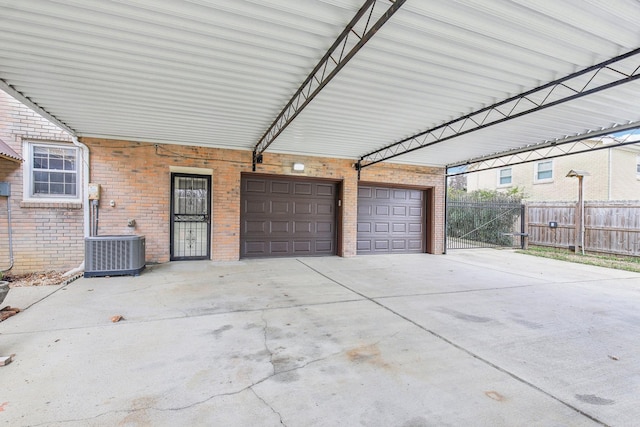 garage with cooling unit