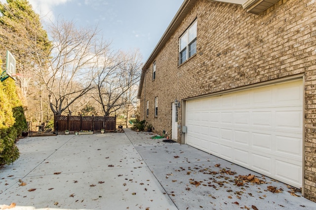 view of home's exterior with a garage