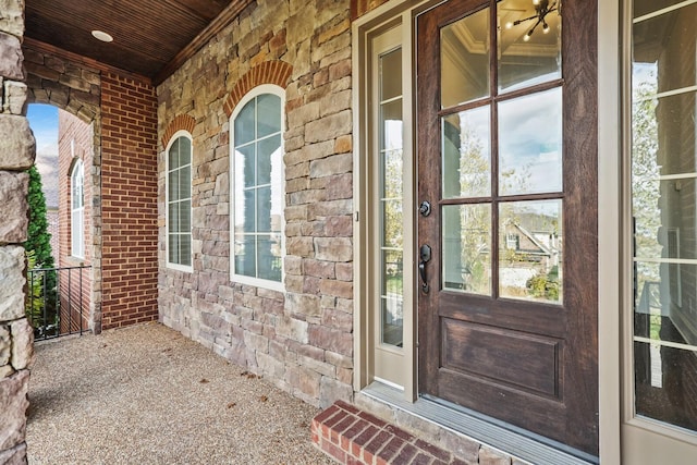 property entrance with a porch