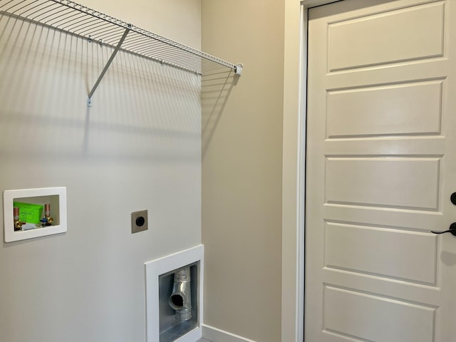 washroom featuring hookup for an electric dryer and washer hookup