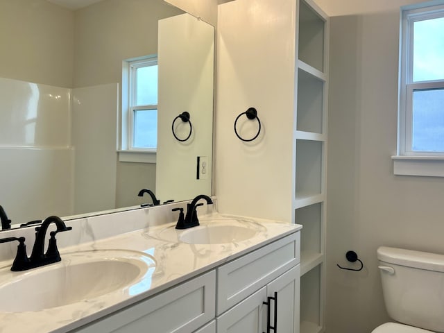 bathroom with vanity and toilet